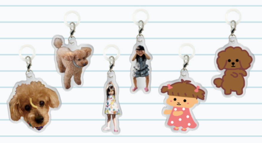 傘につければ雨の日が好きになるあかりとモモくんのめじるしチャーム（ランダム6種）