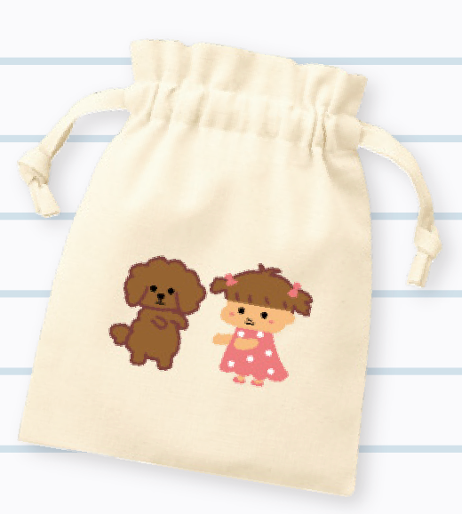 あかりとモモくんの仲良しきんちゃく